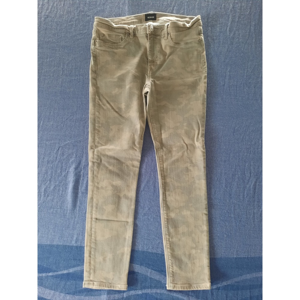 Hudson Women Tan Camo Skinny Jeans Size 31x26 Camouflage Stretch Denim